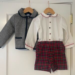2-3y boys formal English short suit and wool coat.